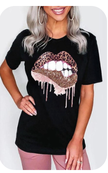 Leopard & Glitter Graphic T